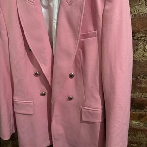 Zara Pink Double-Breasted Blazer